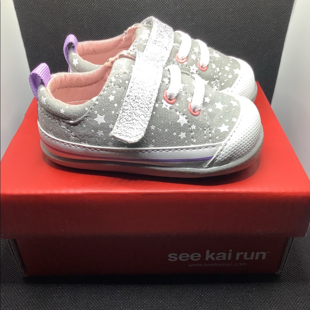 See Kai Run Stevie II Gray Stars Sneakers